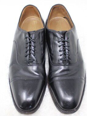 Johnston & Murphy Dress Shoes Mens 12 Black Melton Optima Cap Toe Oxford